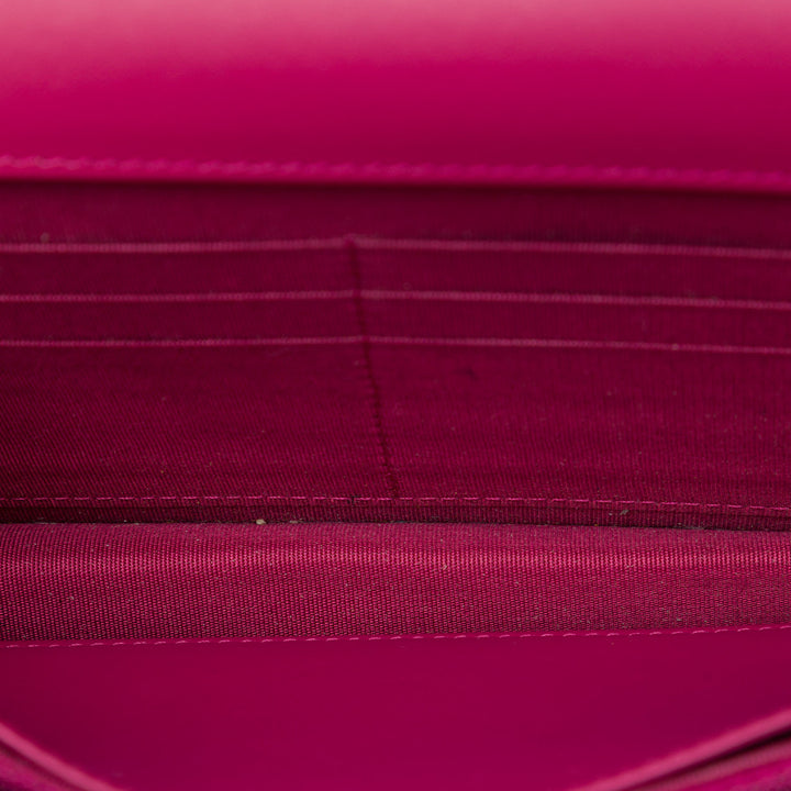 CC Matelassé Brilliant Wallet on Chain Rose