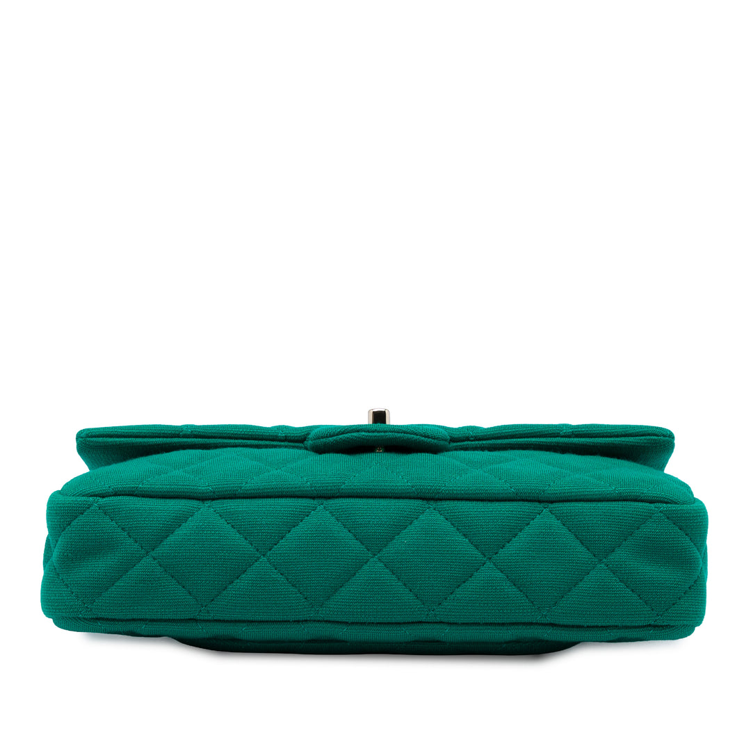 Chanel CC Matelassé Jersey Roll Pochette Vert