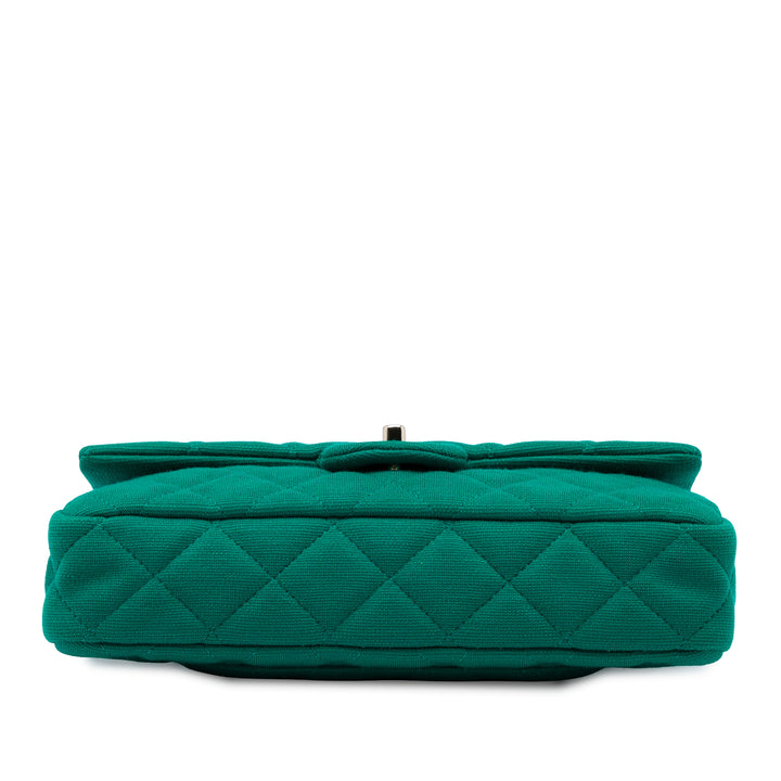 Chanel CC Matelassé Jersey Roll Pochette Vert