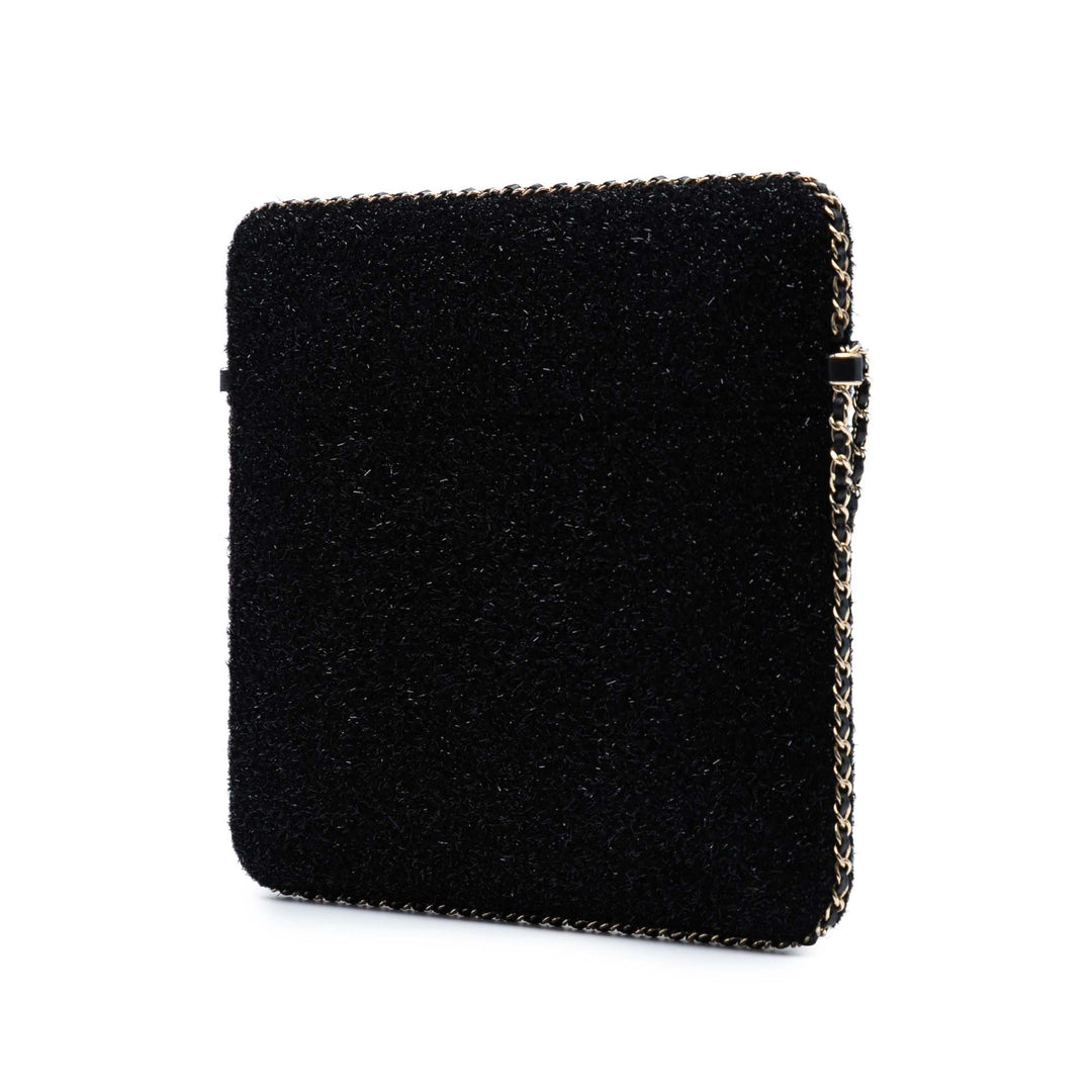 Chanel CC Tweed Sac rond à chaîne Tablet Holder Sac porté croisé