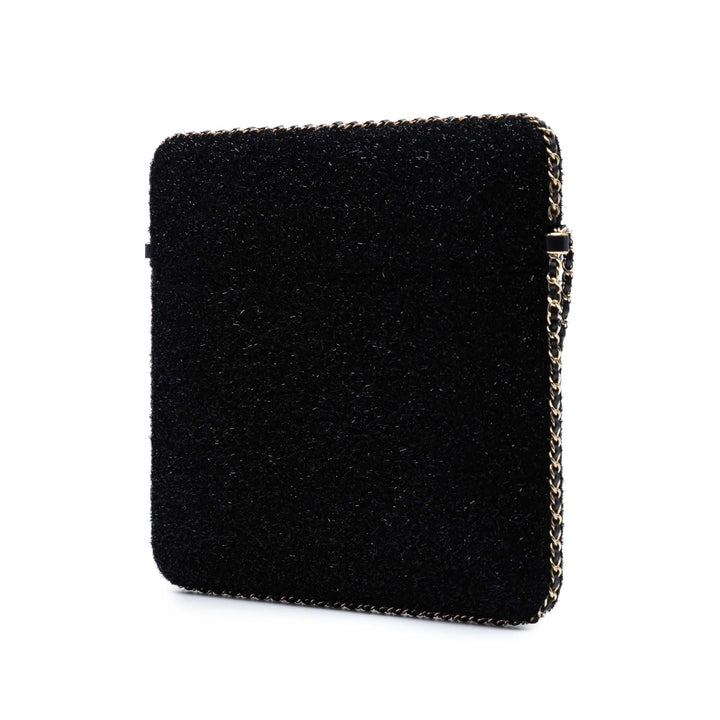 Chanel CC Tweed Sac rond à chaîne Tablet Holder Sac porté croisé