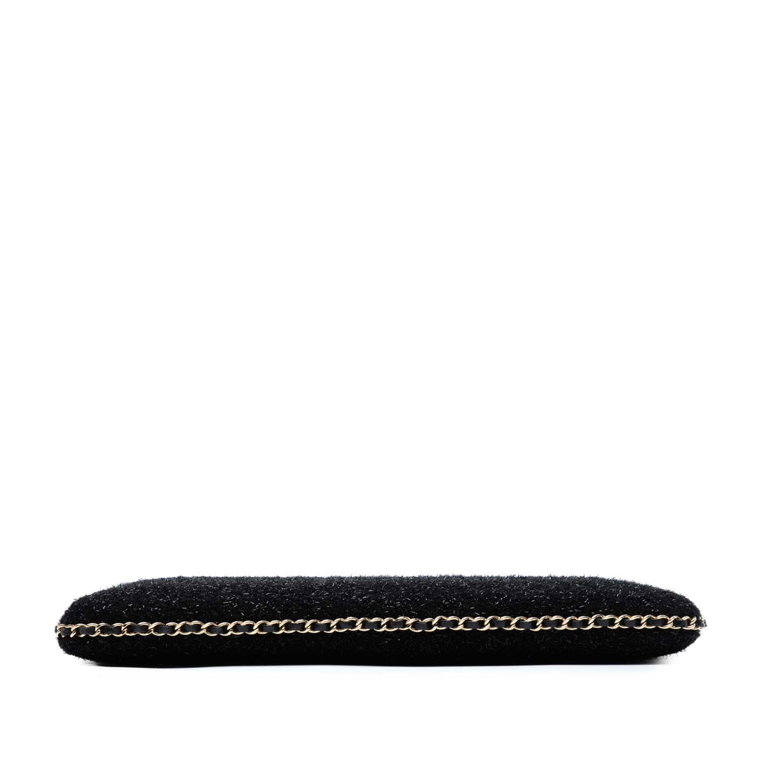 Chanel CC Tweed Sac rond à chaîne Tablet Holder Sac porté croisé