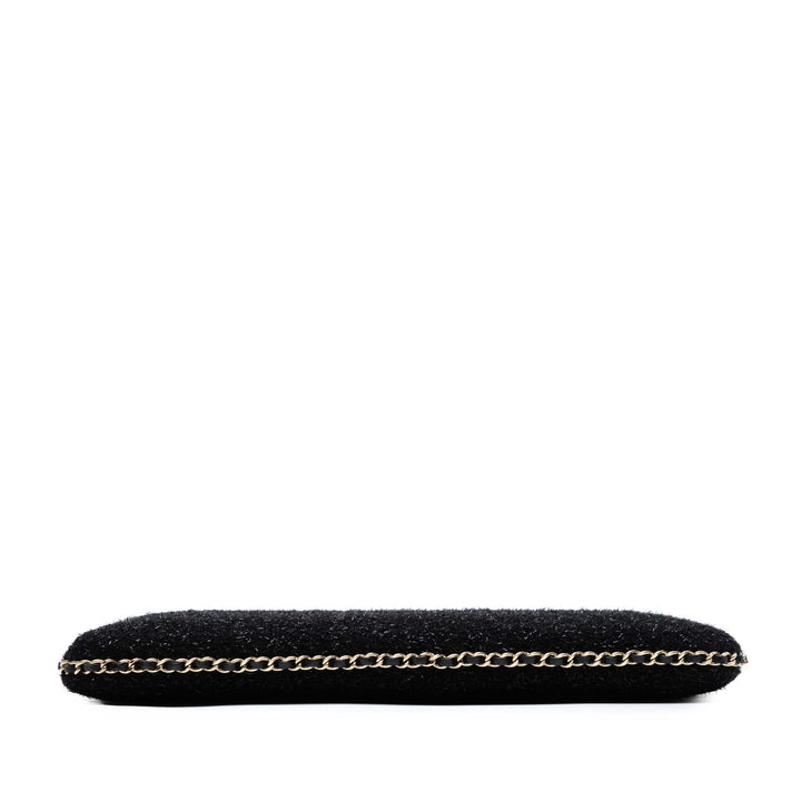 Chanel CC Tweed Sac rond à chaîne Tablet Holder Sac porté croisé