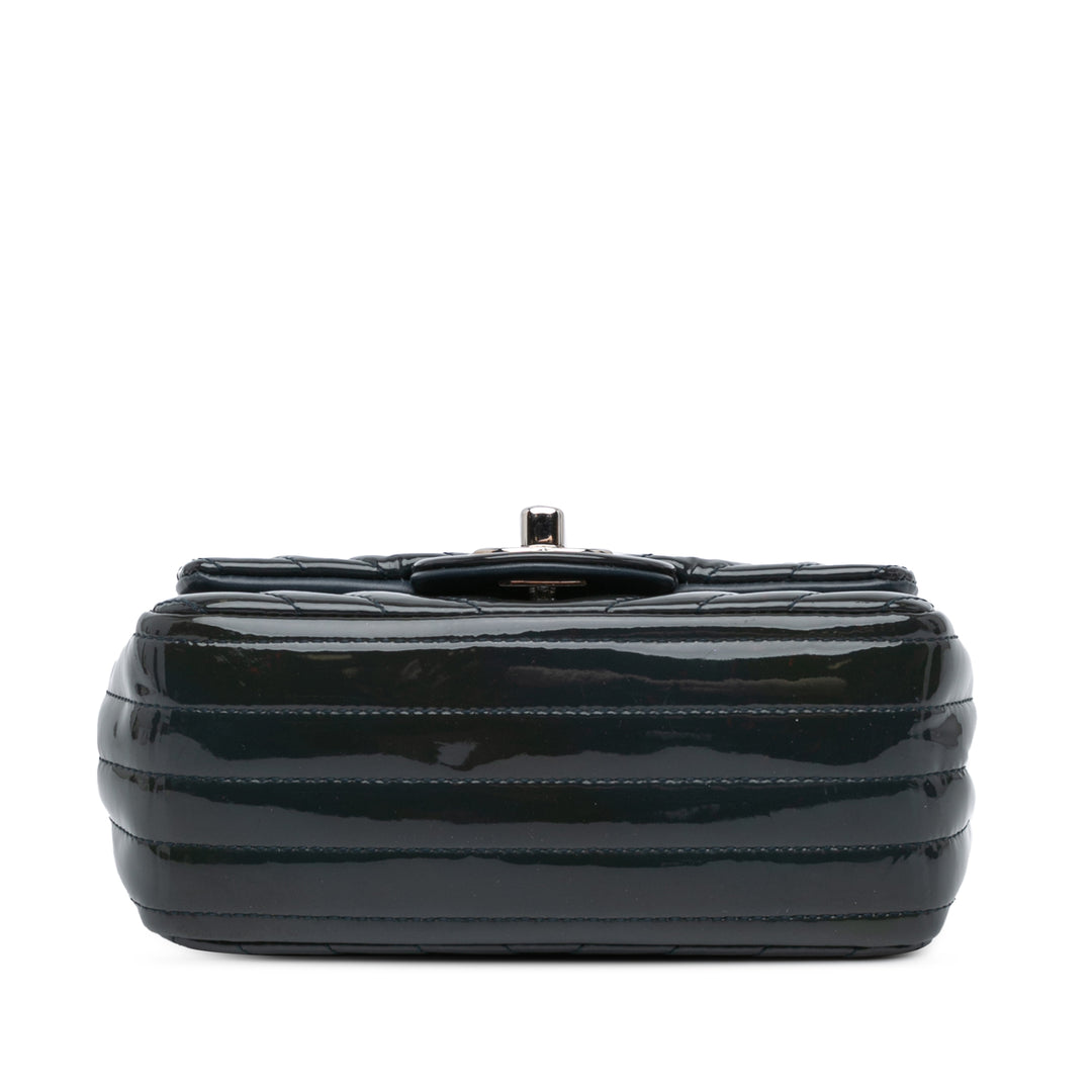 Chanel Classic Carré Chevron Rabat simple Mini Cuir