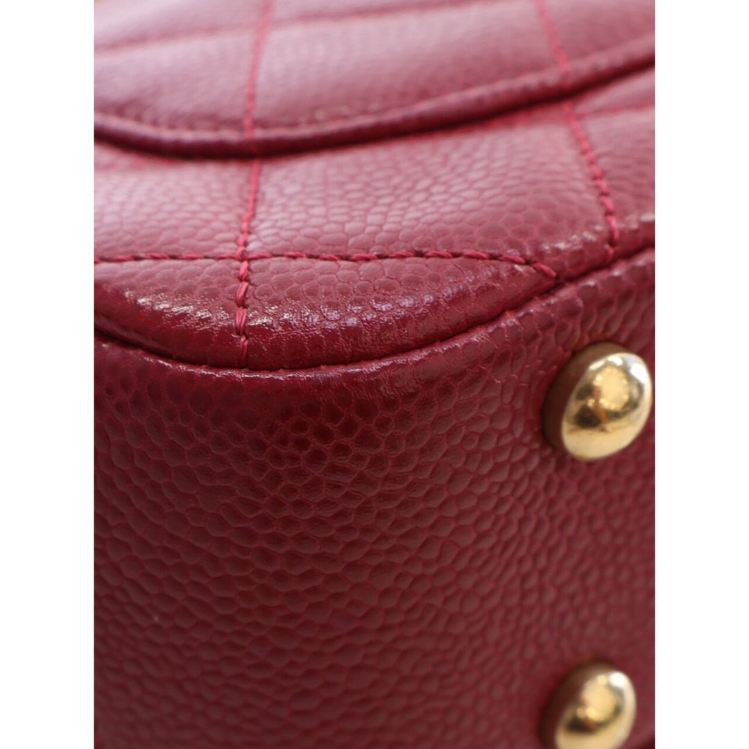 Chanel Sac à main Matelassé Carry Chic à rabat Mini Cuir d'agneau Rouge – vue 10 – GABY PARIS