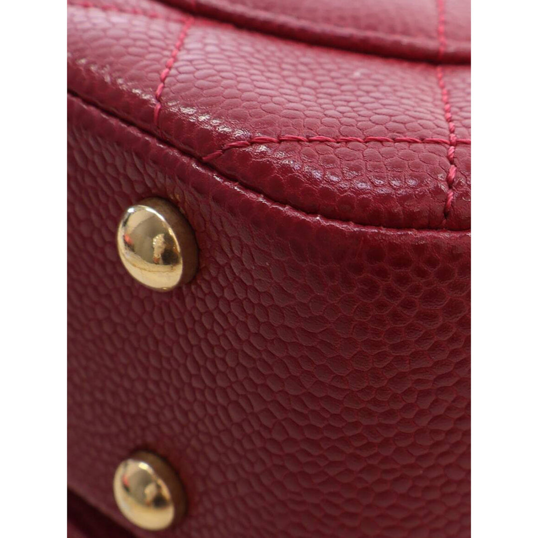 Chanel Sac à main Matelassé Carry Chic à rabat Mini Cuir d'agneau Rouge – vue 11 – GABY PARIS
