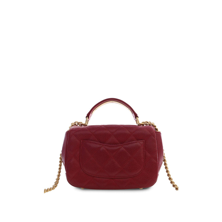Chanel Sac à main Matelassé Carry Chic à rabat Mini Cuir d'agneau Rouge – vue 2 – GABY PARIS