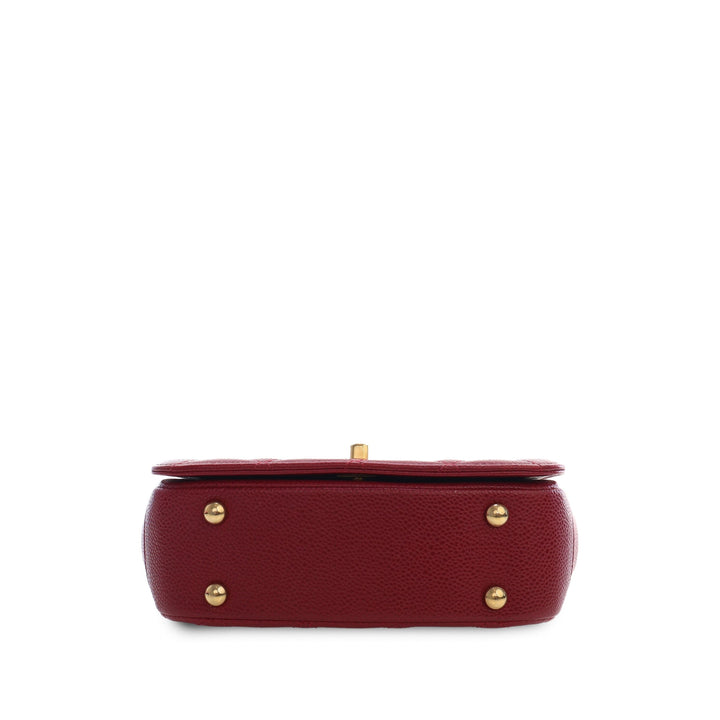 Chanel Sac à main Matelassé Carry Chic à rabat Mini Cuir d'agneau Rouge – vue 3 – GABY PARIS