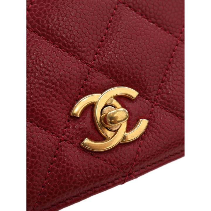 Chanel Sac à main Matelassé Carry Chic à rabat Mini Cuir d'agneau Rouge – vue 4 – GABY PARIS