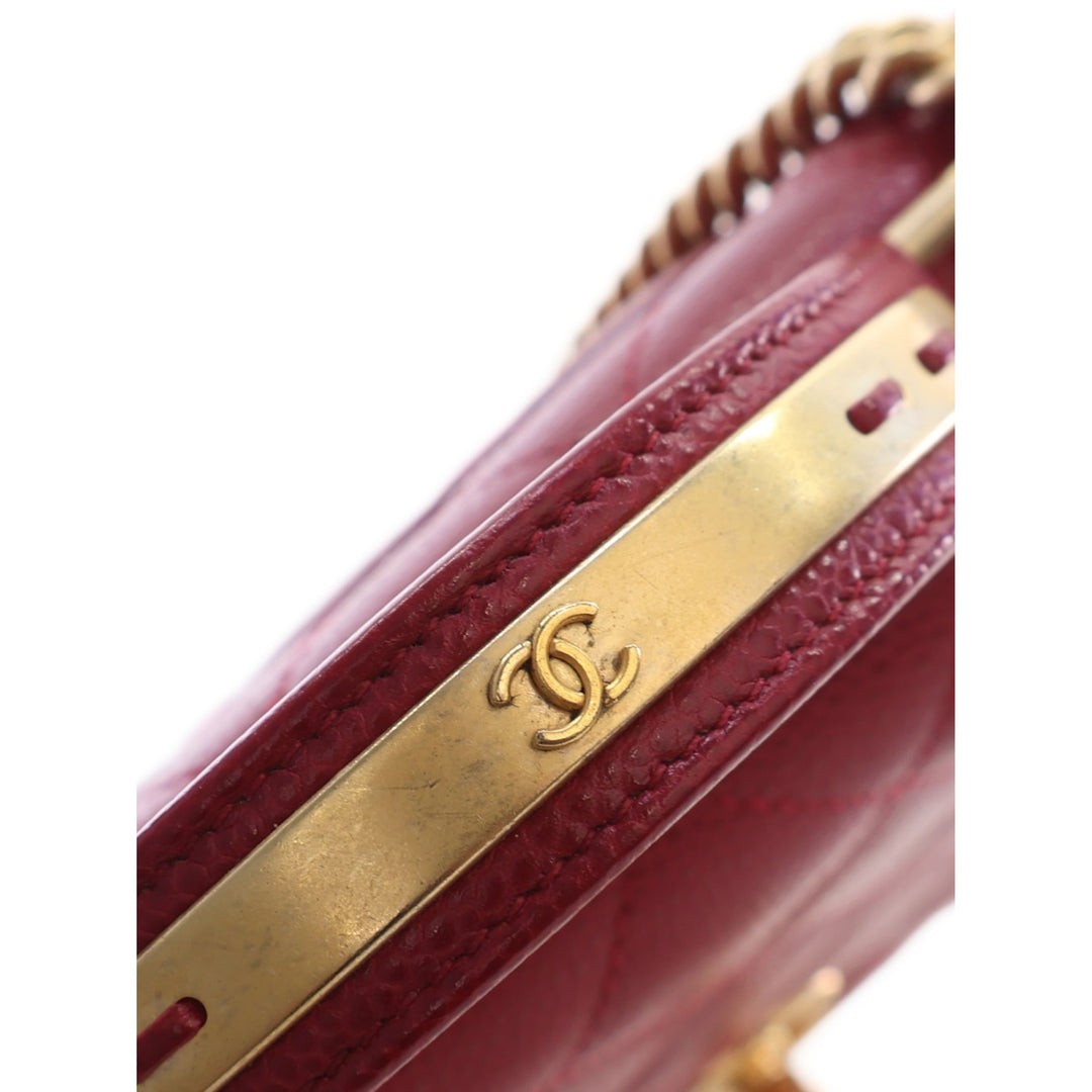 Chanel Sac à main Matelassé Carry Chic à rabat Mini Cuir d'agneau Rouge – vue 5 – GABY PARIS