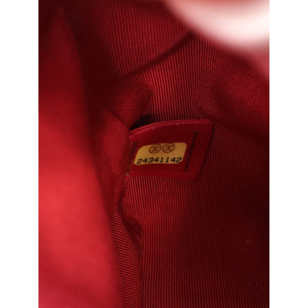 Chanel Sac à main Matelassé Carry Chic à rabat Mini Cuir d'agneau Rouge – vue 6 – GABY PARIS