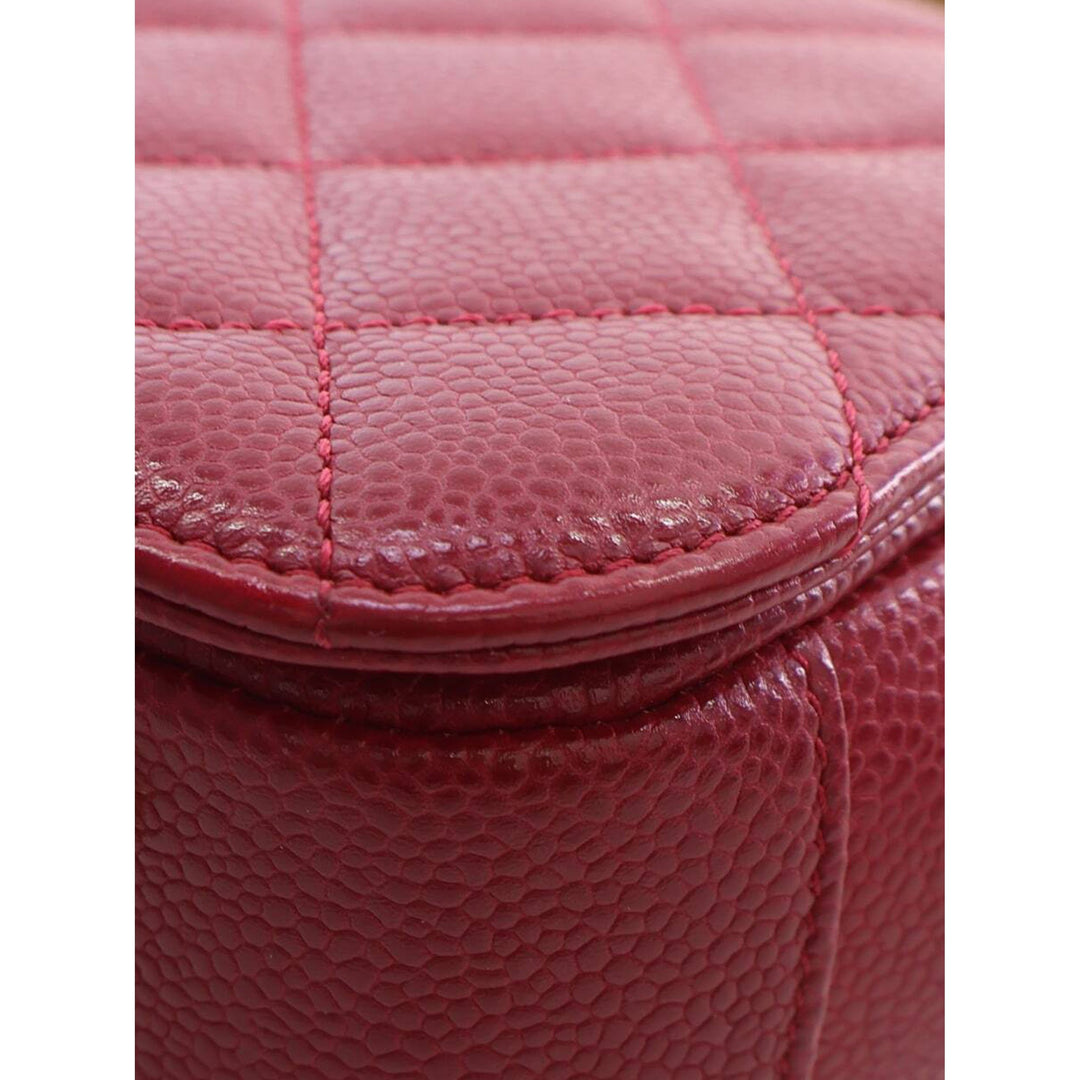 Chanel Sac à main Matelassé Carry Chic à rabat Mini Cuir d'agneau Rouge – vue 8 – GABY PARIS