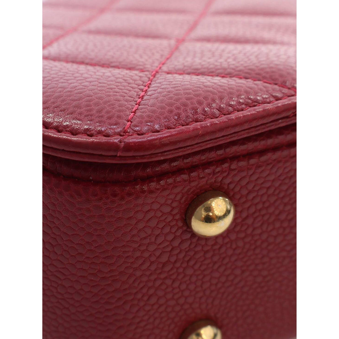 Chanel Sac à main Matelassé Carry Chic à rabat Mini Cuir d'agneau Rouge – vue 9 – GABY PARIS