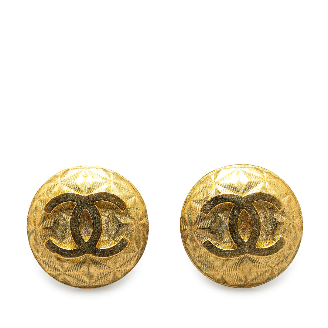 Gold Plated CC Clip On Earrings Gold - Gaby Paris