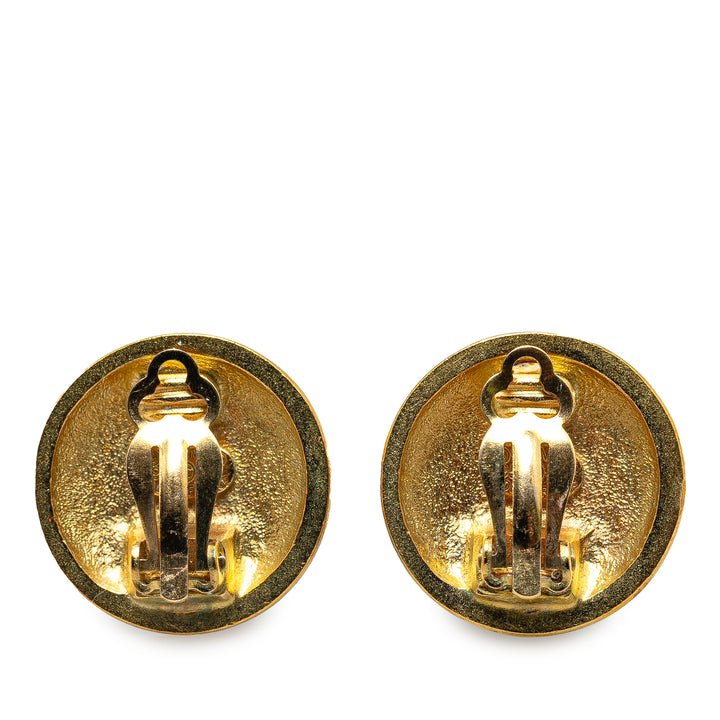 Gold Plated CC Clip On Earrings Gold - Gaby Paris