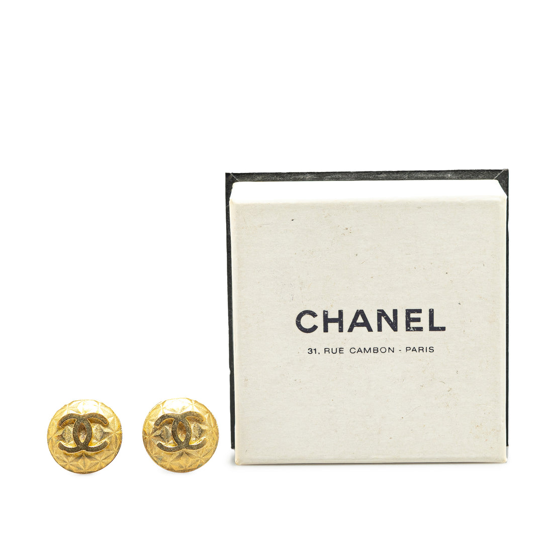 Gold Plated CC Clip On Earrings Gold - Gaby Paris