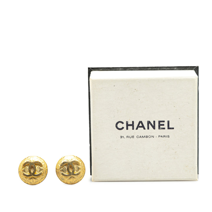 Gold Plated CC Clip On Earrings Gold - Gaby Paris