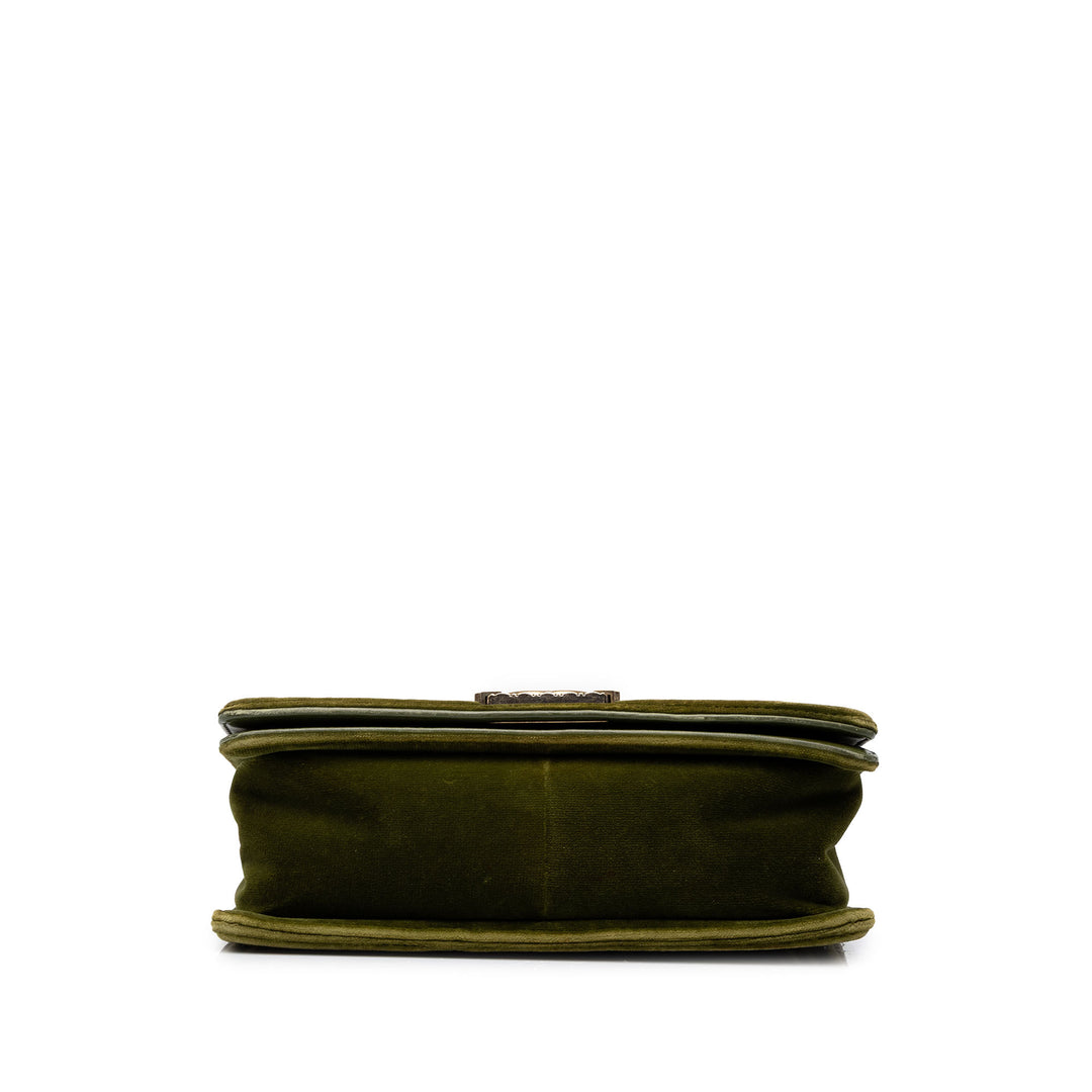 Chanel Sac bandoulière Boy à rabat Tweed Moyen Vert – vue 3 – GABY PARIS