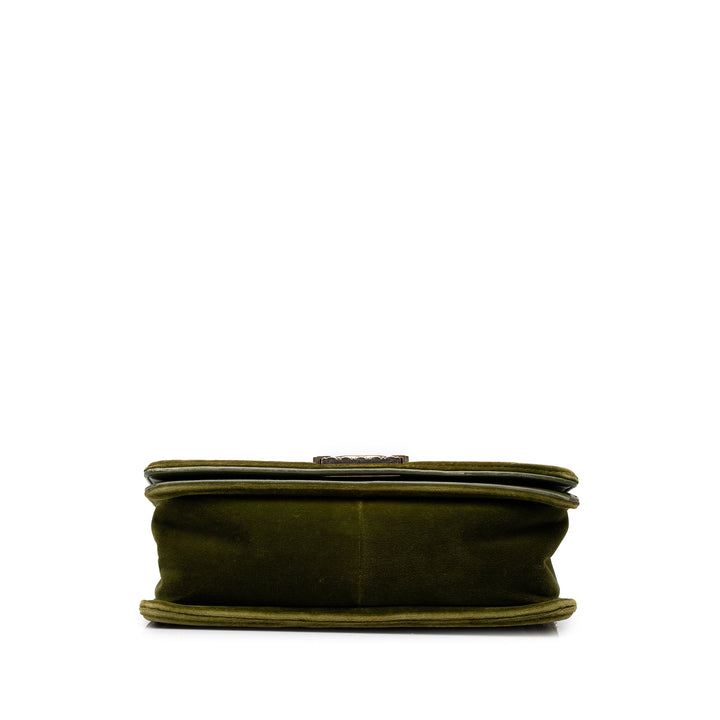 Chanel Sac bandoulière Boy à rabat Tweed Moyen Vert – vue 3 – GABY PARIS