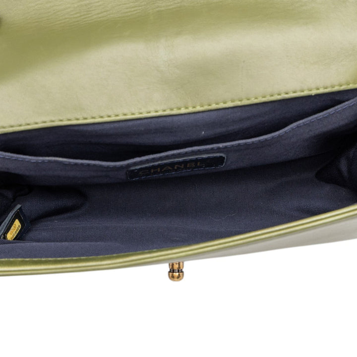 Chanel Sac bandoulière Boy à rabat Tweed Moyen Vert – vue 4 – GABY PARIS