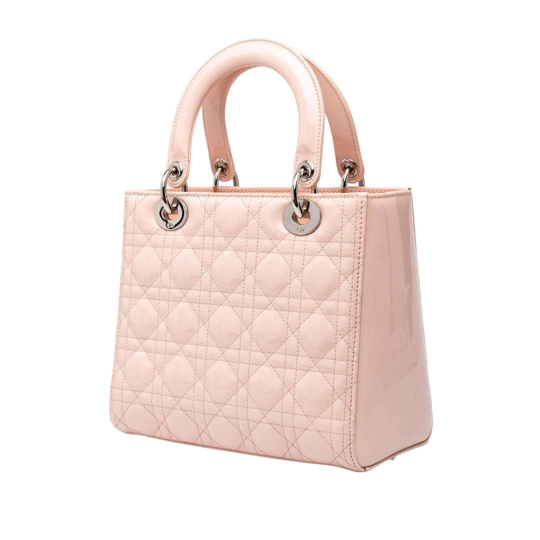 Dior Sac à main Lady Dior Cannage Moyen Rose – vue 2 – GABY PARIS