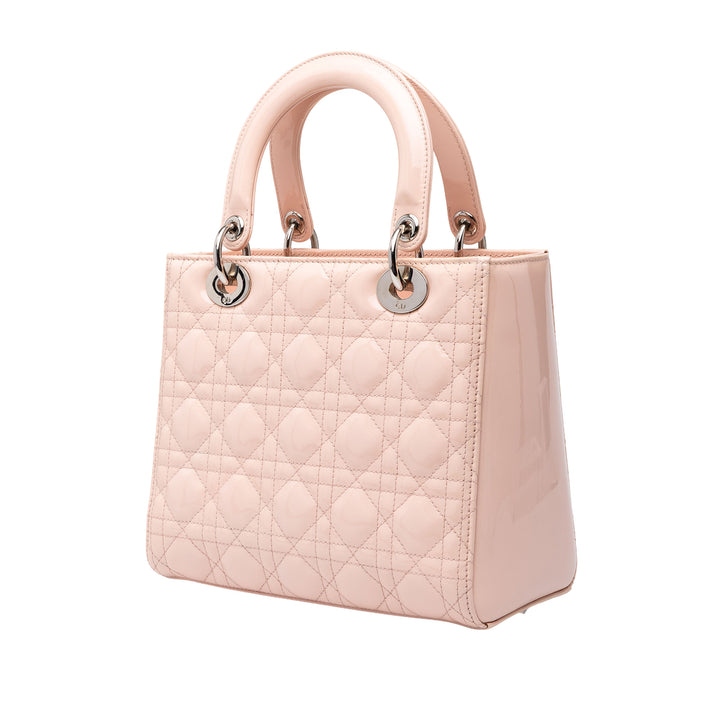 Dior Sac à main Lady Dior Cannage Moyen Rose – vue 2 – GABY PARIS