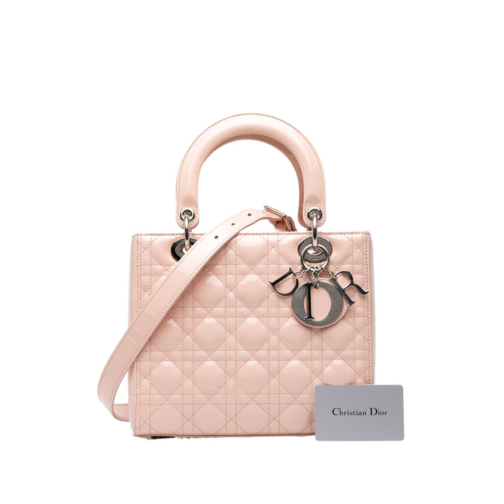 Dior Sac à main Lady Dior Cannage Moyen Rose – vue 7 – GABY PARIS