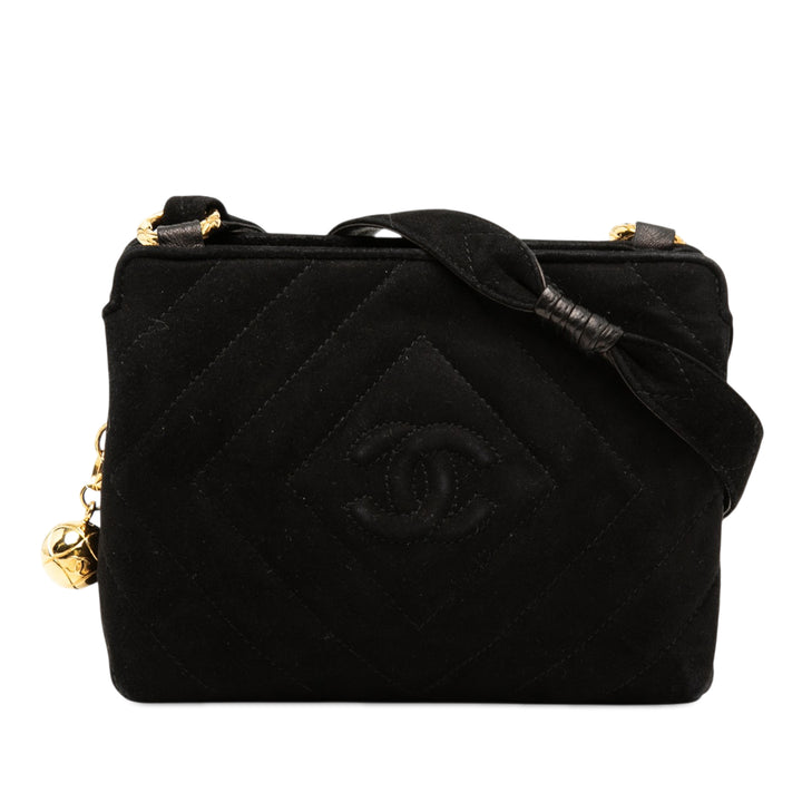 Chanel CC Diamond Matelassé Daim Sac porté croisé