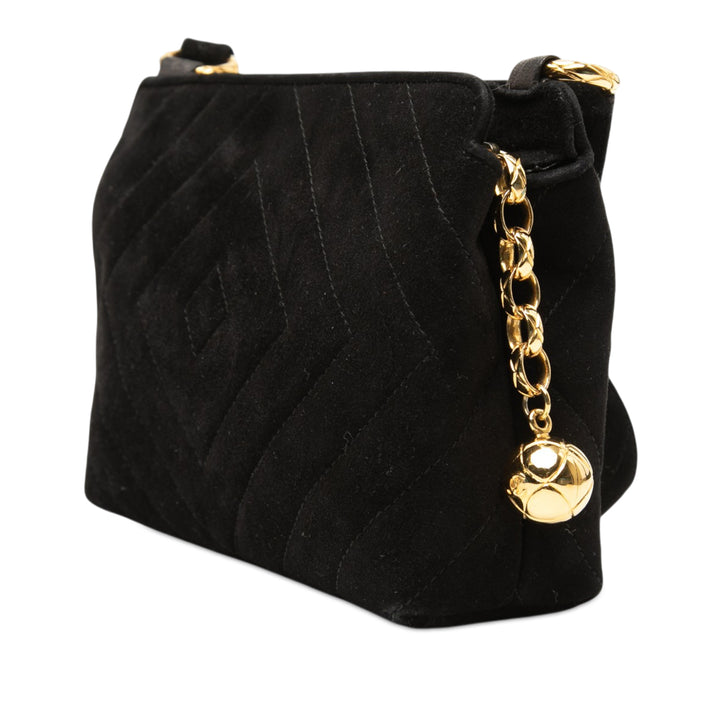 Chanel CC Diamond Matelassé Daim Sac porté croisé