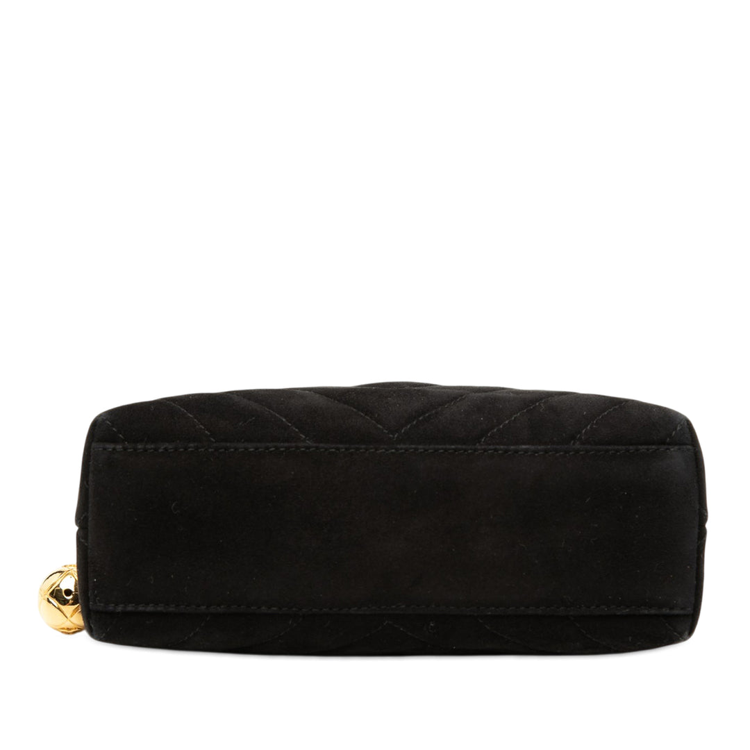 Chanel CC Diamond Matelassé Daim Sac porté croisé