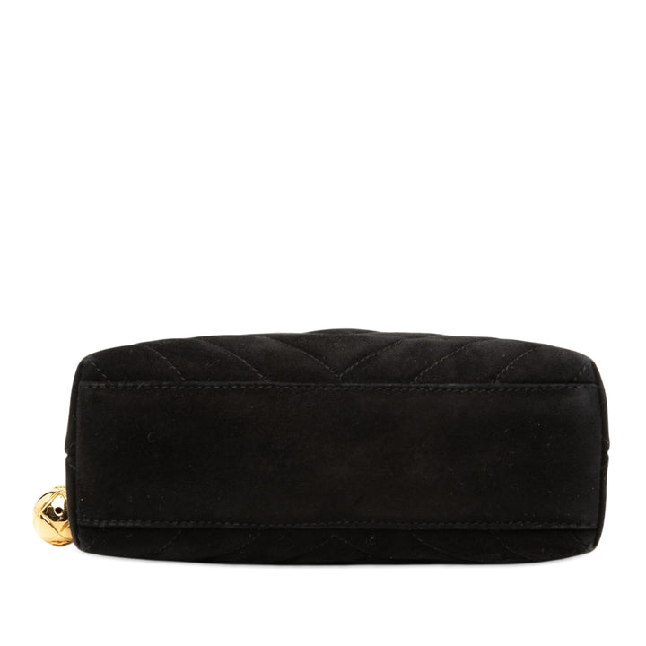 Chanel CC Diamond Matelassé Daim Sac porté croisé
