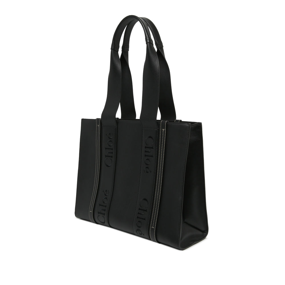 Chloé Cabas Woody Moyen Cuir de veau Noir – vue 2 – GABY PARIS