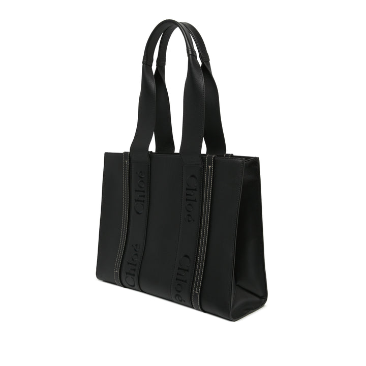 Chloé Cabas Woody Moyen Cuir de veau Noir – vue 2 – GABY PARIS