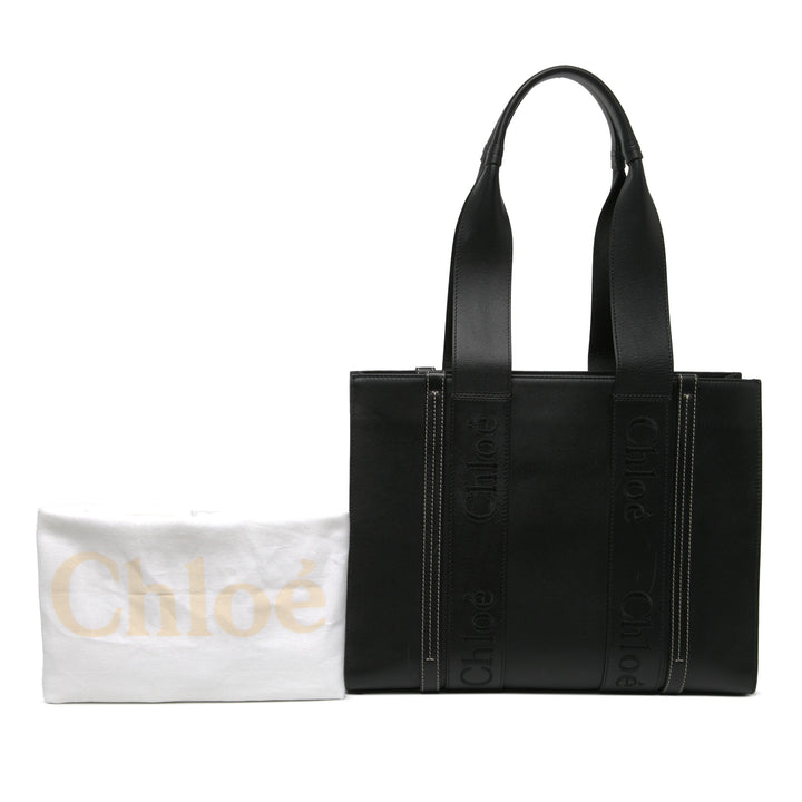 Chloé Cabas Woody Moyen Cuir de veau Noir – vue 6 – GABY PARIS