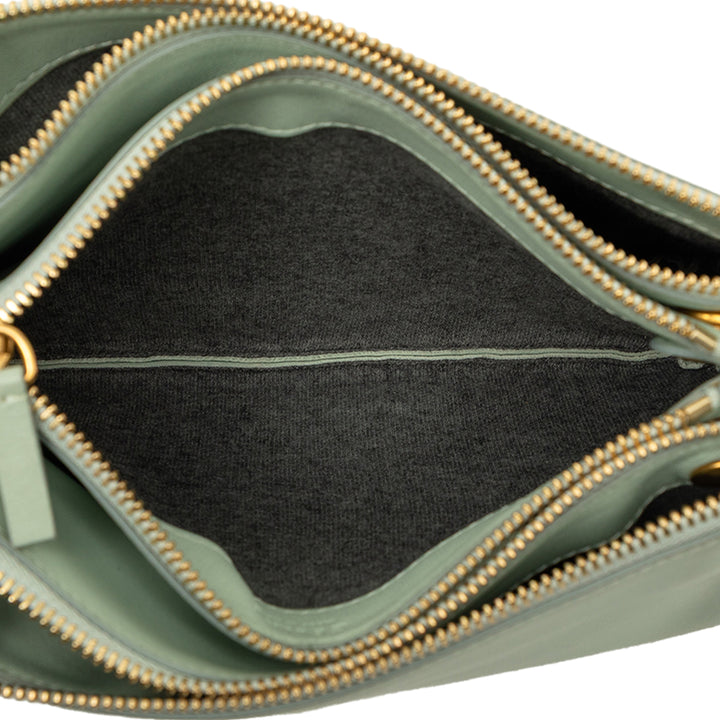 Trio Sac Petit Cuir d'agneau Vert