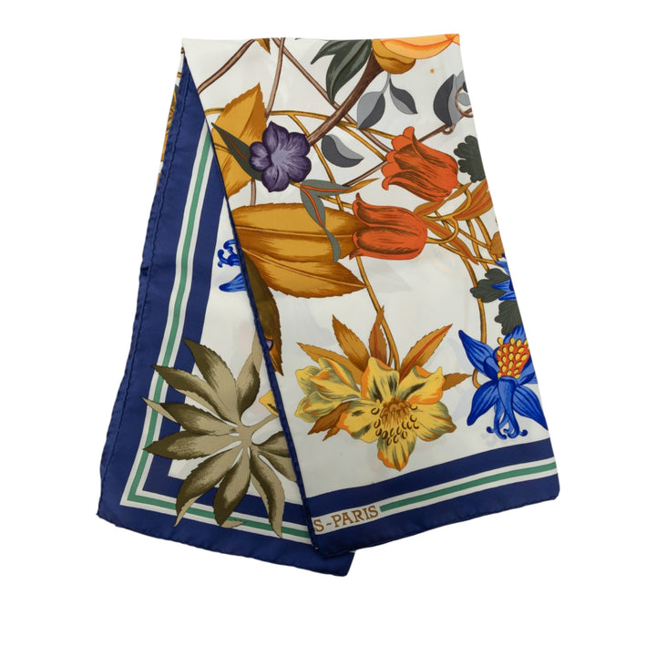 Hermès Fleurs D Hellade Foulard 90 Blanc – vue principale – GABY PARIS