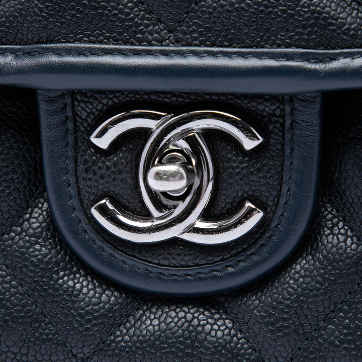 Chanel Matelassé French Riviera à rabat Moyen Cuir caviar