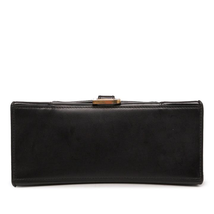 Balenciaga Sac à main brillant Box Hourglass à Petit Cuir de veau Noir – vue 3 – GABY PARIS