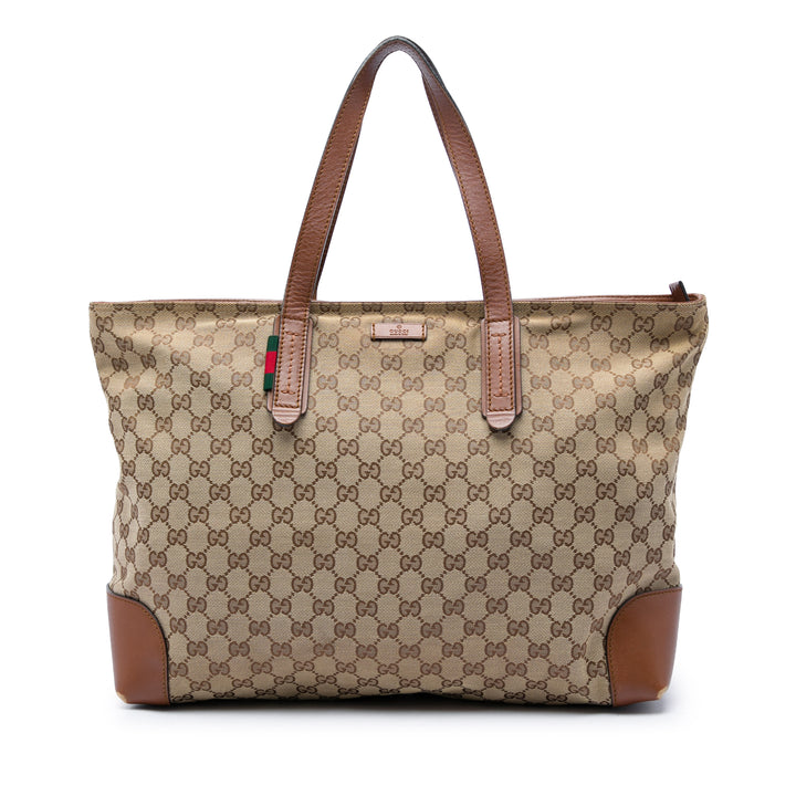 Gucci Cabas GG Web Beige – vue principale – GABY PARIS