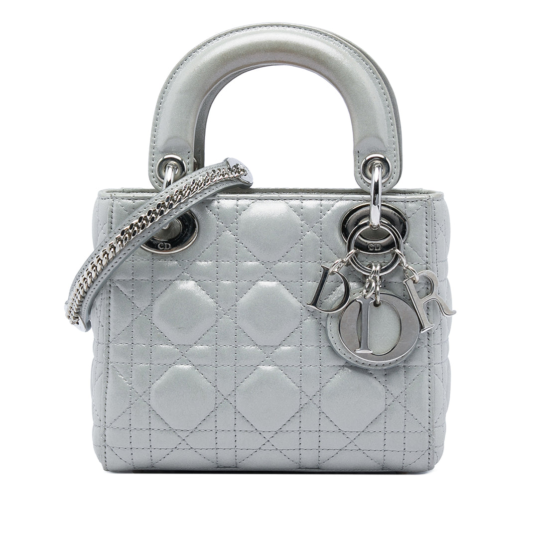 Dior Mini Iridescent Cuir d’agneau Cannage Lady Dior