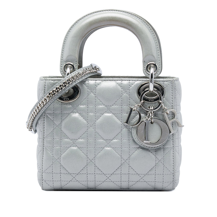 Dior Mini Iridescent Cuir d’agneau Cannage Lady Dior