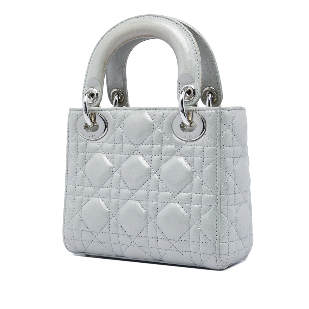 Dior Mini Iridescent Cuir d’agneau Cannage Lady Dior
