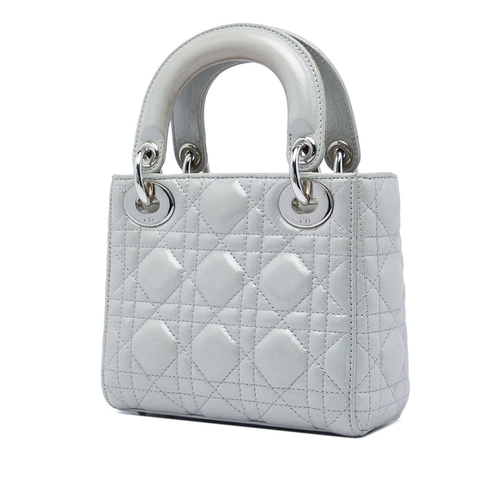 Dior Mini Iridescent Cuir d’agneau Cannage Lady Dior