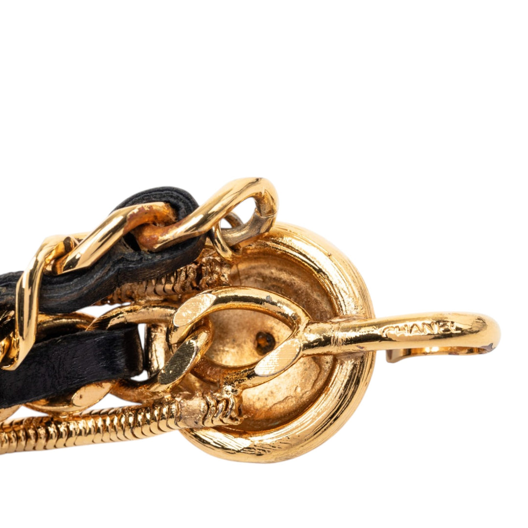 Chanel plaqué Cuir Woven Chain Medallion Belt