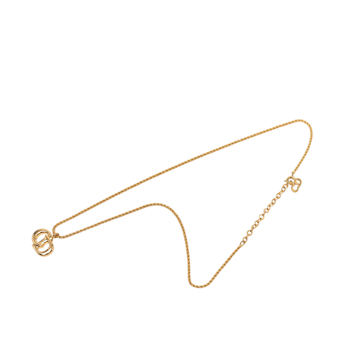 Dior plaqué CD Logo Pendant Collier
