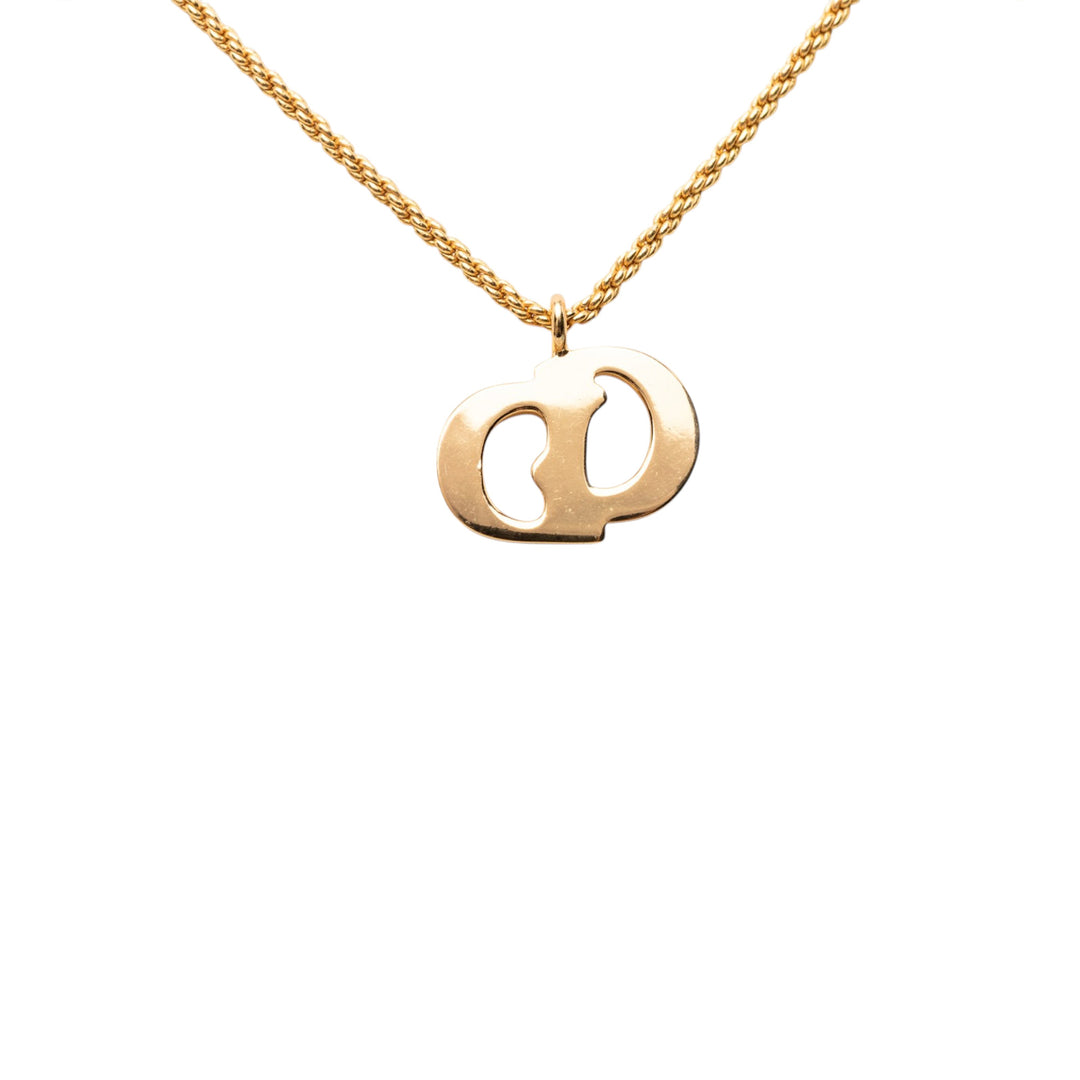 Dior plaqué CD Logo Pendant Collier