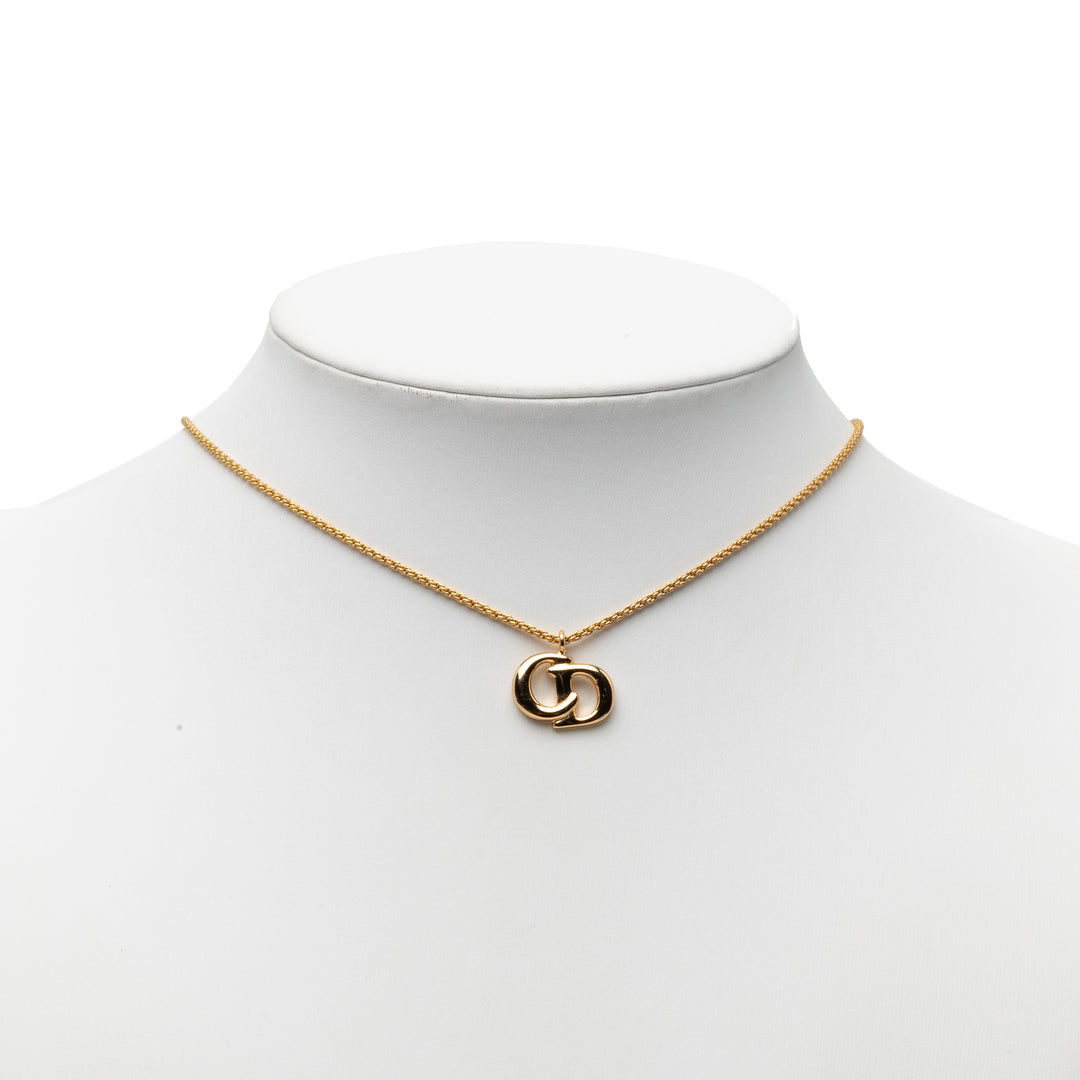 Dior plaqué CD Logo Pendant Collier