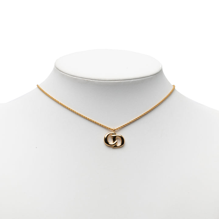 Dior plaqué CD Logo Pendant Collier