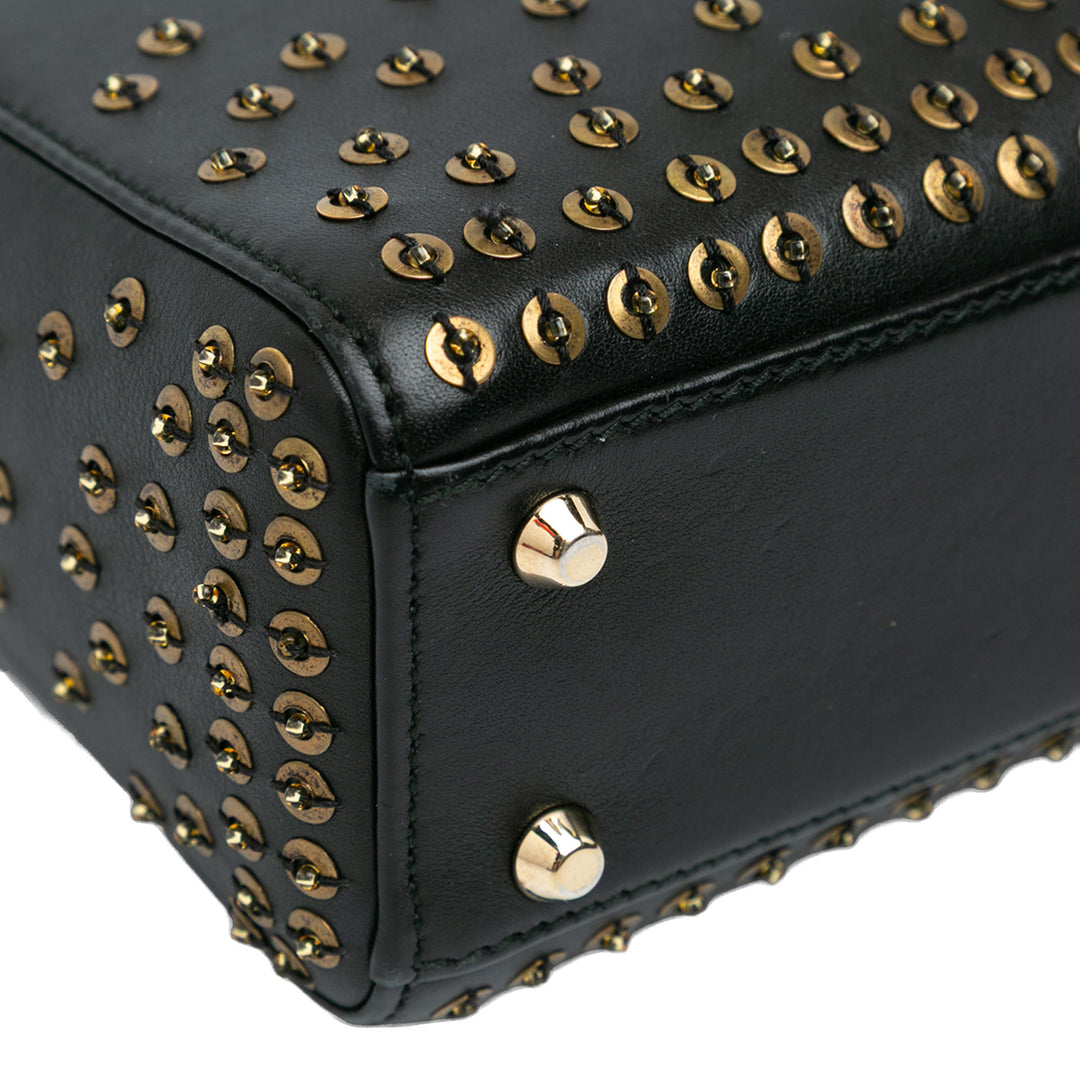 Mini Calfskin Embellished Lady Dior Black - Gaby Paris