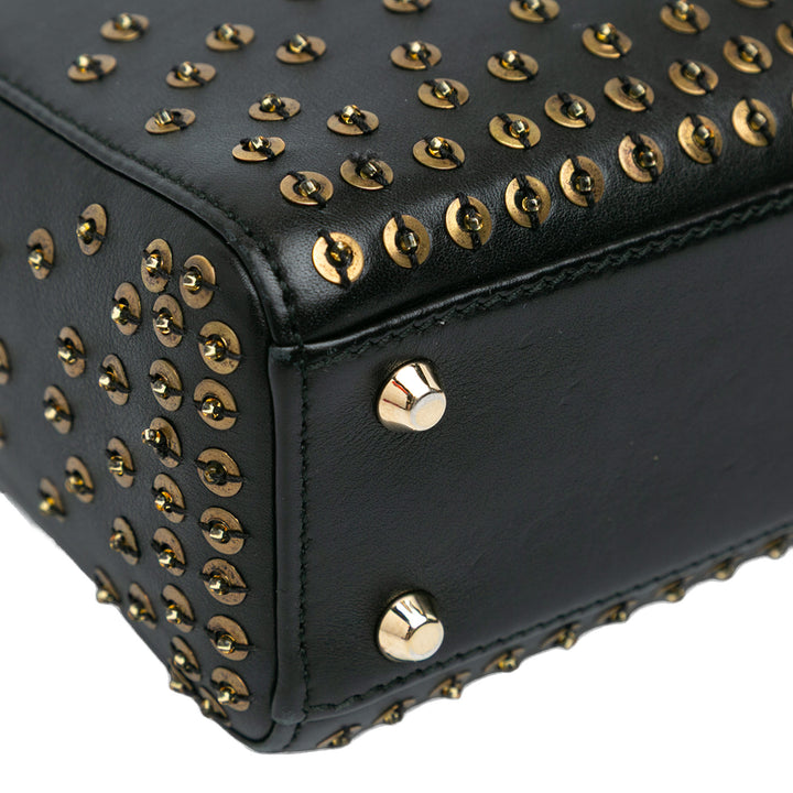 Mini Calfskin Embellished Lady Dior Black - Gaby Paris